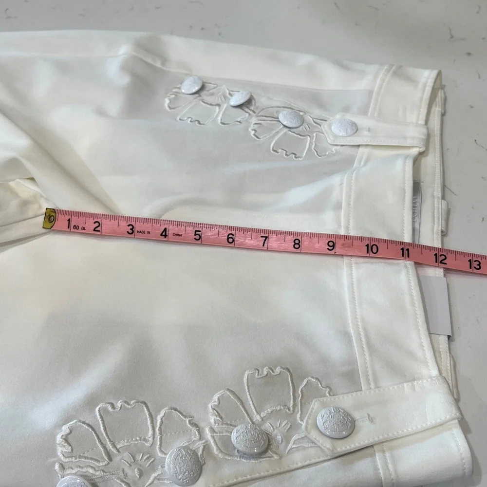 White House Black Market Jolie Novelty Button Straight Pants NWT Size 8R - Picture 12 of 13